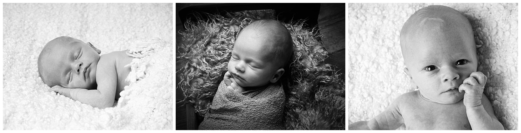3 portraits of a newborn baby, classic portraits for timeless memories.