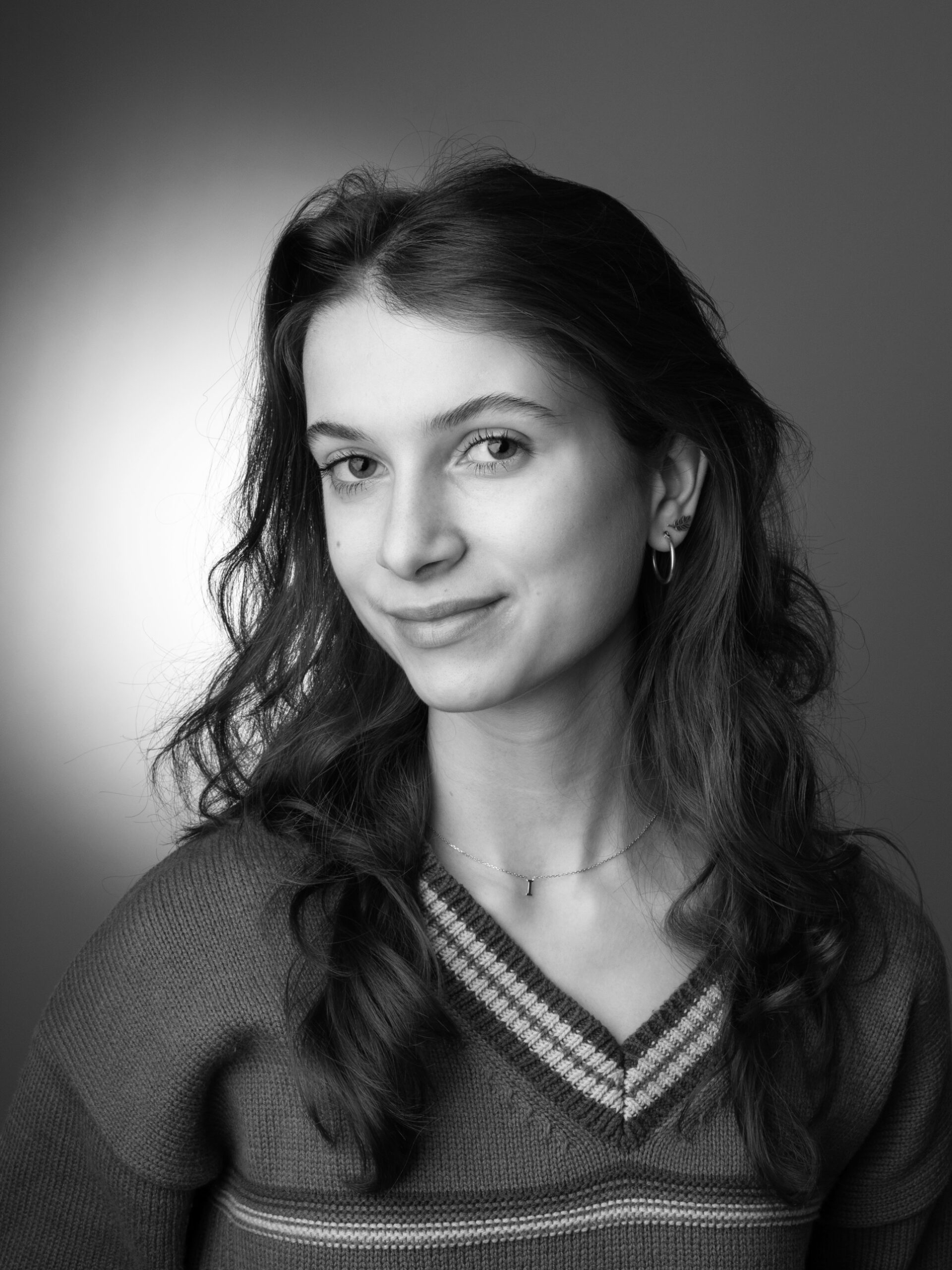 Teenager portrait, black and white